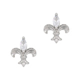Grand Fleur / Zircon Charm / Silver Nail Jewelry 3D Decor Vintage