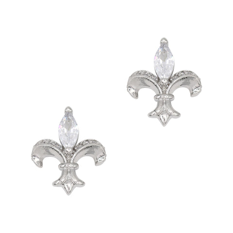 Grand Fleur / Zircon Charm / Silver Nail Jewelry 3D Decor Vintage