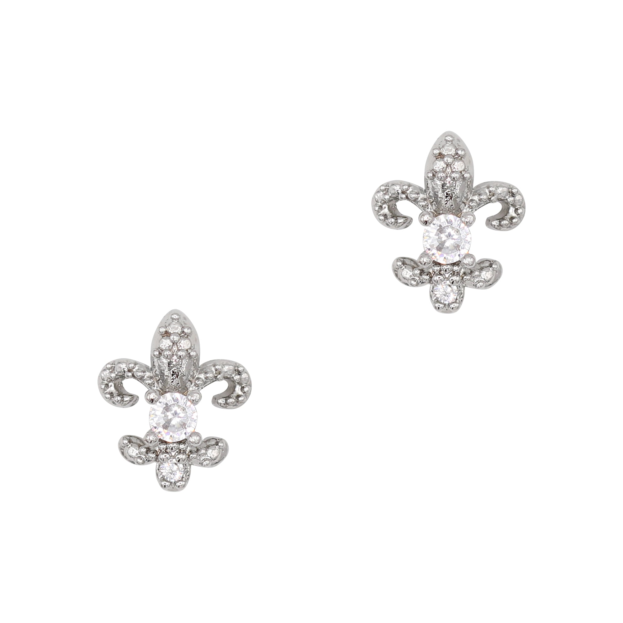Petite Fleur / Zircon Charm / Silver Nail Jewelry 3D Decor
