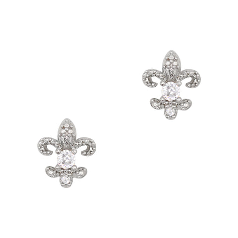 Petite Fleur / Zircon Charm / Silver Nail Jewelry 3D Decor