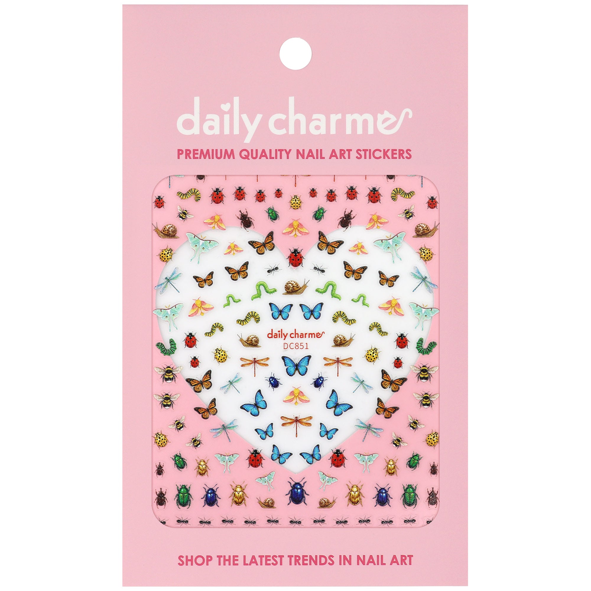 Chic Nail Art Sticker / Garden Critters Bee Butterfly Ladybug Ant Nails Insects Lover Snail Dragonfly