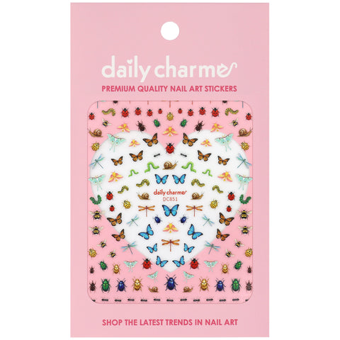 Chic Nail Art Sticker / Garden Critters Bee Butterfly Ladybug Ant Nails Insects Lover Snail Dragonfly