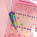 Bejeweled Nail Art Sticker / Island Getaway Sunglasses Flowers Bikini Summer Fun Designs Crystal Wreath