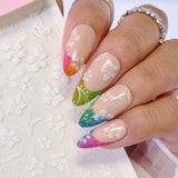 Floral Nail Art Sticker / Tropical Hibiscus / White