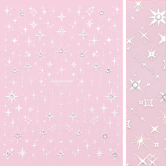 Bejeweled Nail Art Sticker / Eternal Sparkles Starlight / White 3D Crystal Decal Celestial