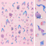 Bejewled Nail Art Sticker / Mystic Mermaids Design Mermaidcore Iridescent 3D Pearl Nail