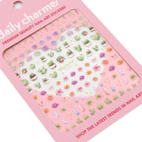 Floral Nail Art Sticker / Cactus Garden Desert Succulent Gemstones Floral Sparkle Boho 