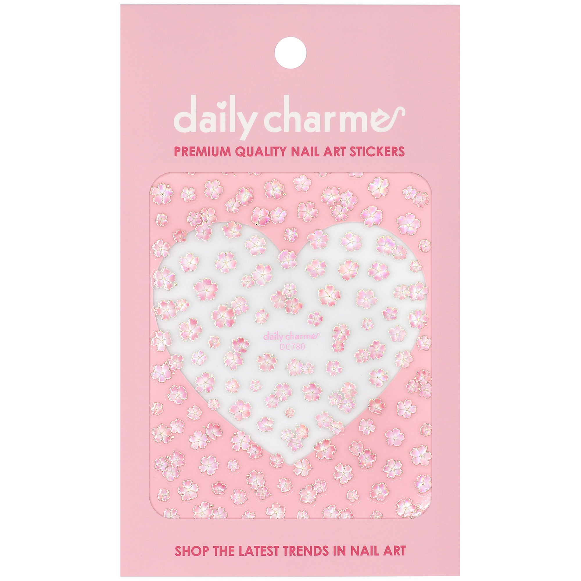Floral Nail Art Sticker / Enchanted Petals Sakura Cherry Blossom Metallic Gold Pink Flower