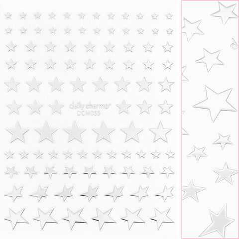 Chic Nail Art Sticker / Dazzling Stars / Metallic Silver Trendy Design