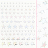 Chic Nail Art Sticker / Dazzling Stars / Holographic Silver Design Cute 