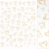 Valentine Nail Art Sticker / Abstract Hearts / Gold Cute Swirls Chrome