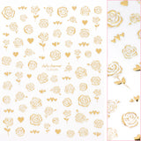 Valentine Nail Art Sticker / Lovestruck Roses Gold Chrome Hearts