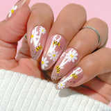 Floral Nail Art Sticker / Darling Daisies White Cute Summer Trend Design Daisy Spring 