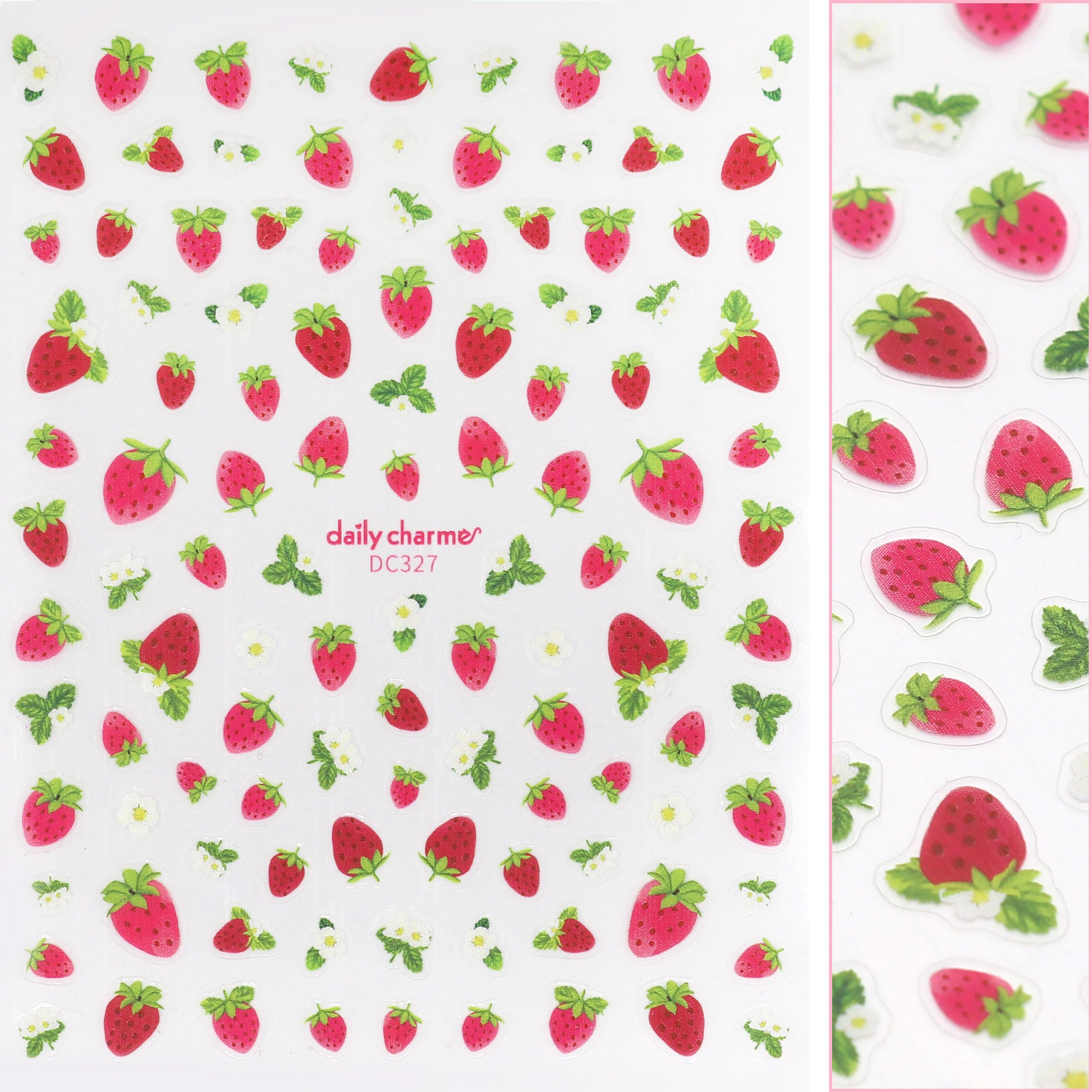 Floral Nail Art Sticker / Strawberry Fields / Spring Nail Art / Summer / Decals / Red / Floral