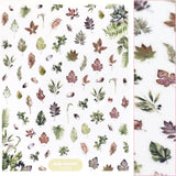 Floral Nail Art Sticker / Enchanted Greenery Leaf Foliage Design Fall Autumn