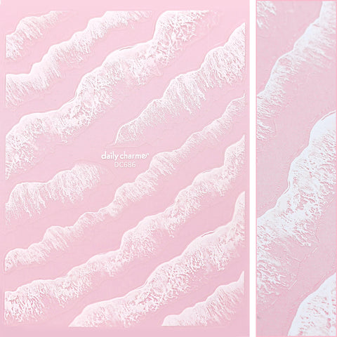 Daily Charme Nail Art | Chic Nail Art Sticker Coastal Surf Ocean Wave Summer Nails