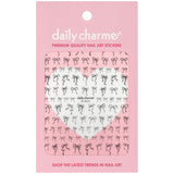 Tiny Sheer Bows Nail Art Sticker Decal  Ribbon Reverie / Black Coquette Cute Easy to Use DIY Trend