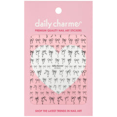 Tiny Sheer Bows Nail Art Sticker Decal  Ribbon Reverie / Black Coquette Cute Easy to Use DIY Trend