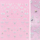 Y2K Bejeweled Nail Art Sticker / Angelfire Flutter Holographic Butterfly Sparkles Flame Heart