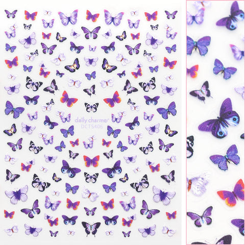 Trendy Butterfly Nail Art Sticker / Lavender Purple Butterflies Decal Trendy Cute Spring Summer