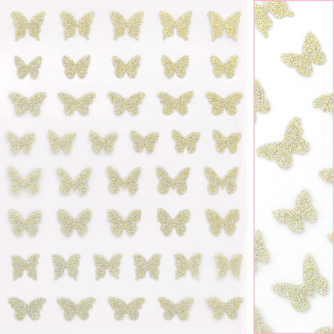 Twinkle Flash Glitter Nail Art Sticker / Butterfly / Blue Gold Silver Rose Gold
