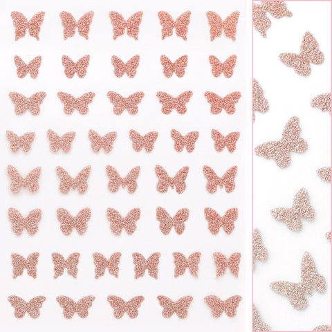 Twinkle Flash Glitter Nail Art Sticker / Butterfly / Rose Gold