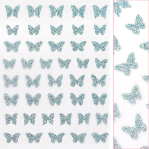 Twinkle Flash Glitter Nail Art Sticker / Butterfly / Blue