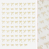 Kawaii Nail Art Sticker / Coquette Bows / Gold Ribbon Balletcore Valentine's Day Nails