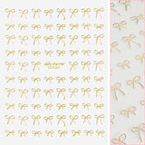 Kawaii Nail Art Sticker / Coquette Bows / Gold Ribbon Balletcore Valentine's Day Nails