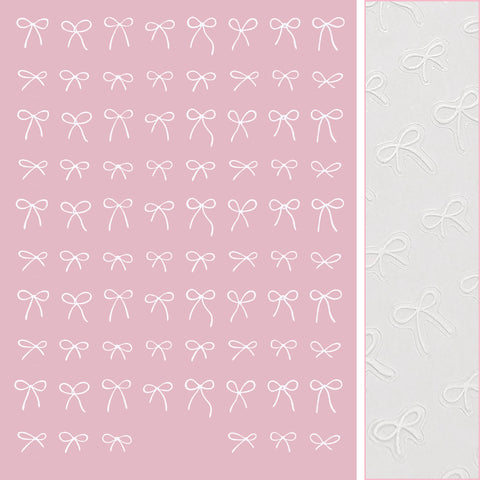 Kawaii Nail Art Sticker / Coquette Bows / White Ribbon Balletcore Valentine's Day Nails