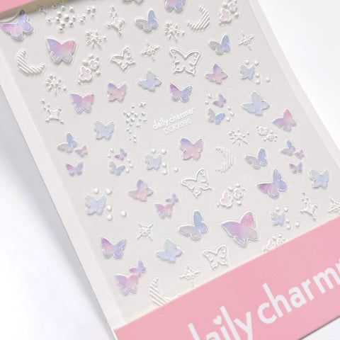 3D Embossed Nail Art Sticker / Celestial Butterfly