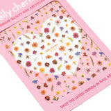 3D Embossed Nail Art Sticker / Autumn Petals Fall Flower Decal Gold Accent Orange Yellow Thanksgiving Vibe