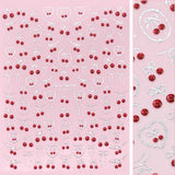 3D Embossed Nail Art Sticker / Cherry Crush Kawaii Cute Silver Chrome Nails