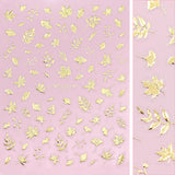 3D Embossed Nail Art Sticker / Gilded Leaves Fall Autumn Gingko Maple