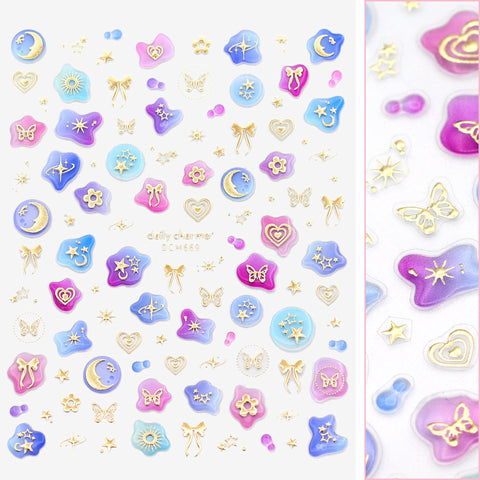 3D Embossed Nail Art Sticker / Jelly Crush