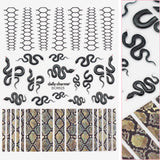 3D Embossed Nail Art Sticker / Holo Sunbeam Snake Holographic Print Edgy Design