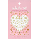 3D Embossed Nail Art Sticker / Celestial Stone Moon Stars Gold Metallic Gold Spring Desert Boho