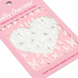 White Iridescent Rainbow Butterfly Nail Decal Art Sticker Fairy Wings with Crystals Dreamy Wedding Spring Design