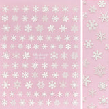 Holiday 3D Embossed Nail Art Sticker / Icy Snowflake White Winter Christmas Decal