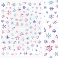 Holiday 3D Embossed Nail Art Sticker / Colorful Snowflake Winter Christmas Decal Cute Blue Pink Purple