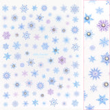 Holiday Bejeweled Nail Art Sticker / Frosty Snowflake Winter Blue Crystal Decal Christmas Trend