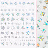 Holiday Bejeweled Nail Art Sticker / Crystal Holo Snowflake Winter Sparkle Holographic Decals