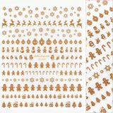 Holiday 3D Nail Art Sticker Decal Gingerbread Man Village Reindeer Cute Candy Cane Christmas Gift Idea Manicure
