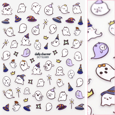Spooky Halloween Nail Art Sticker / Boo-tastic Ghost Cute Witch Decals