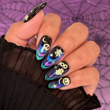 Spooky Halloween Nail Art Sticker / Haunted Glow in the Dark Pumpkin Skull Bat Ghost Decals Spider Webs