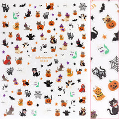 Spooky Halloween Nail Art Sticker / Kitty Cat Costume Party