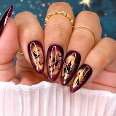 Spooky Halloween Nail Art Sticker / Midnight Mischief Pumpkin Jack O Lantern Web Skeleton Witch Bats