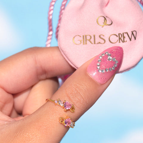 Pretty in Pink Ring, Rose Gold / Adjustable by Girls Crew