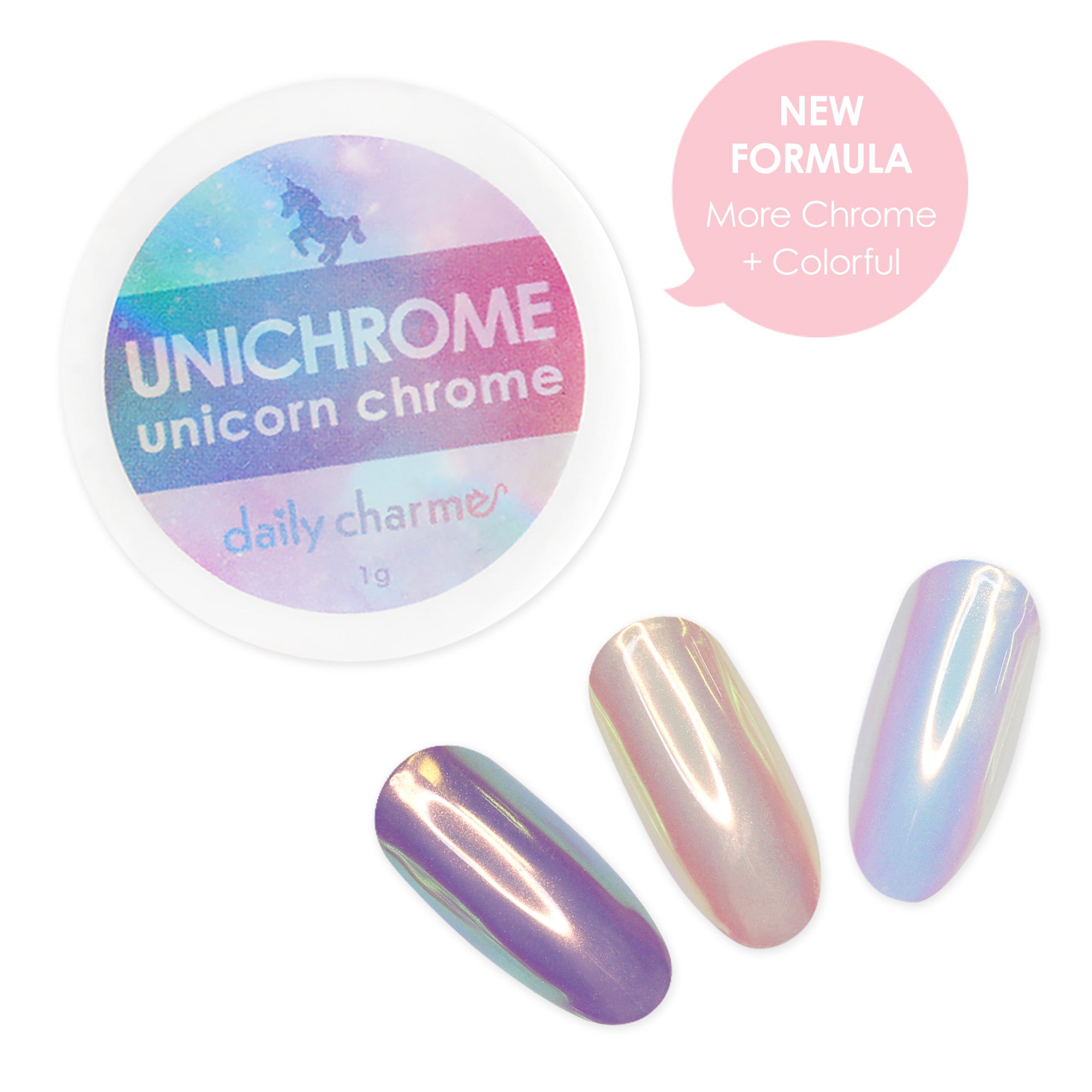 Unichrome Aurora Unicorn Chrome Powder Nail Art AB Effect Pigment Bestselling Trend Iridescent