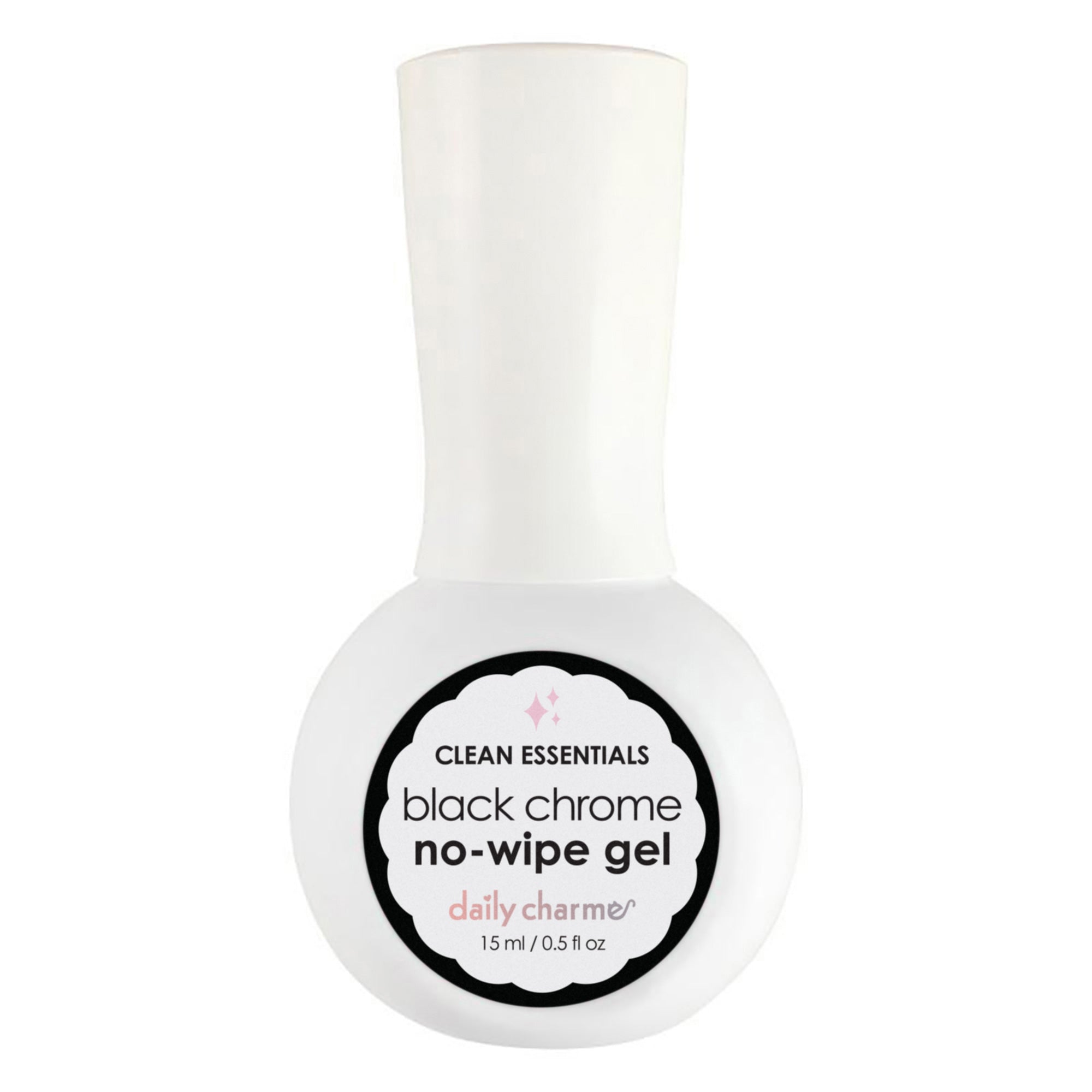 Daily Charme Chrome Effect No-Wipe Gel / Black Art Isolated Chrome Design HEMA + TPO Free Formula